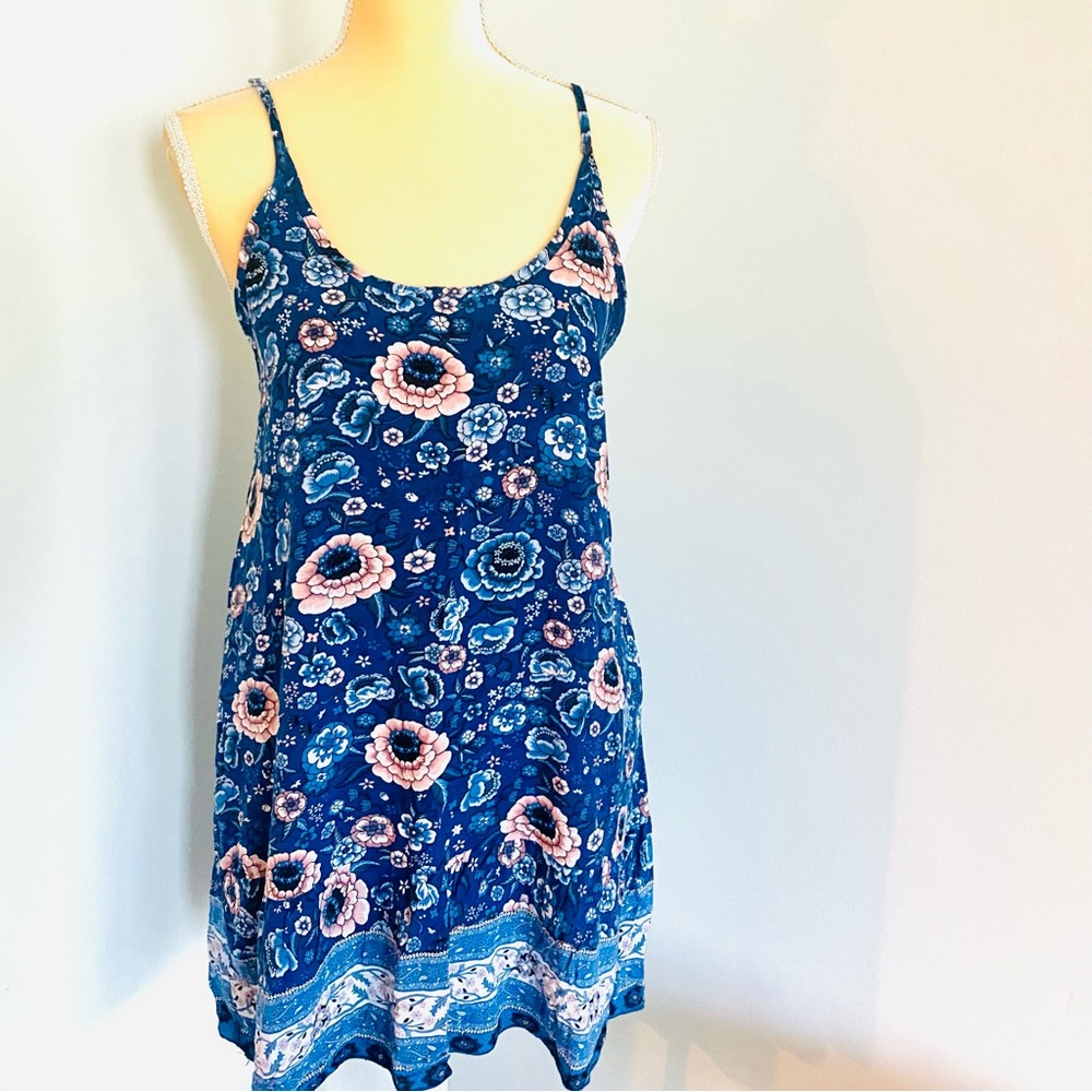 💕Pretty Blue Floral Summer Dress SZ M